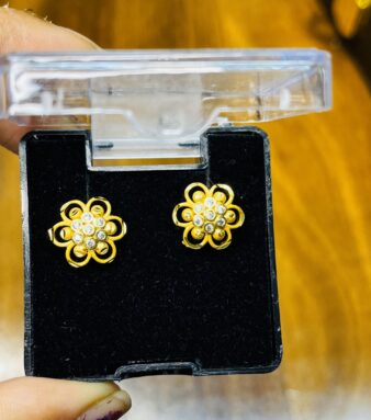 Classy & Stylish Earrings with Silver Stone Work
