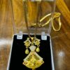 Designer Gold Plated Pendant Necklace with Stone & Floral Detailing