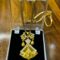 Designer Gold Plated Pendant Necklace with Stone & Floral Detailing