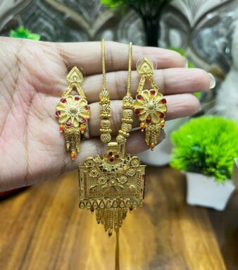 Elegant Bridal Necklace Set with Earrings – Ethnic Jewelry for Women