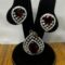 Ruby Radiance: Teardrop Stone Jewelry Set