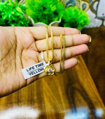 Elegant Gold-Plated Mangalsutra with Floral Motif Pendant