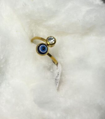 Shine & Shield: Evil Eye Gold-Tone Ring