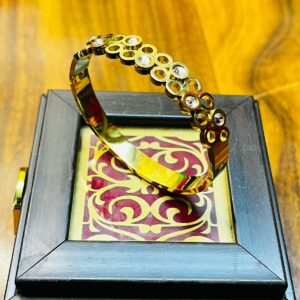 Stylish Gold Plated Bracelet with Mirror Stone Detailing for Women