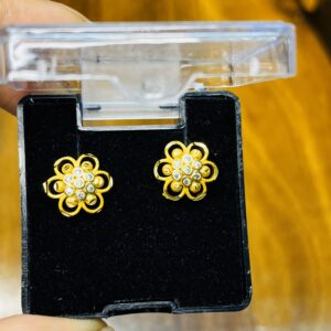 Classy & Stylish Earrings with Silver Stone Work