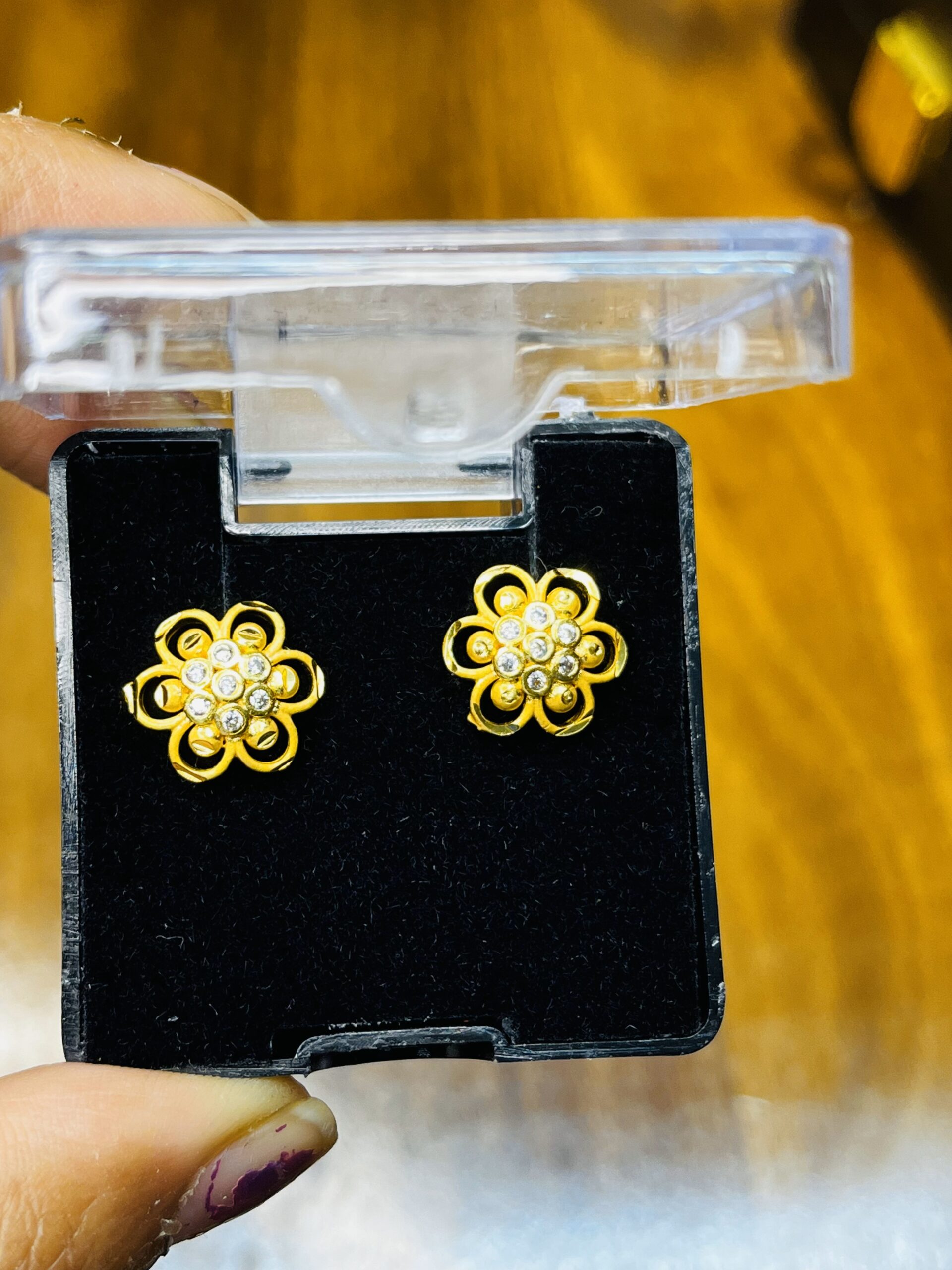 Classy & Stylish Earrings with Silver Stone Work