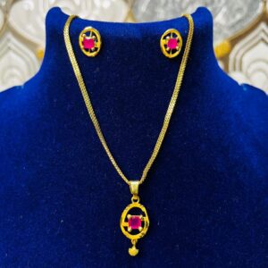 Timeless Shine: Beautiful Gold Finish Necklace & Earrings