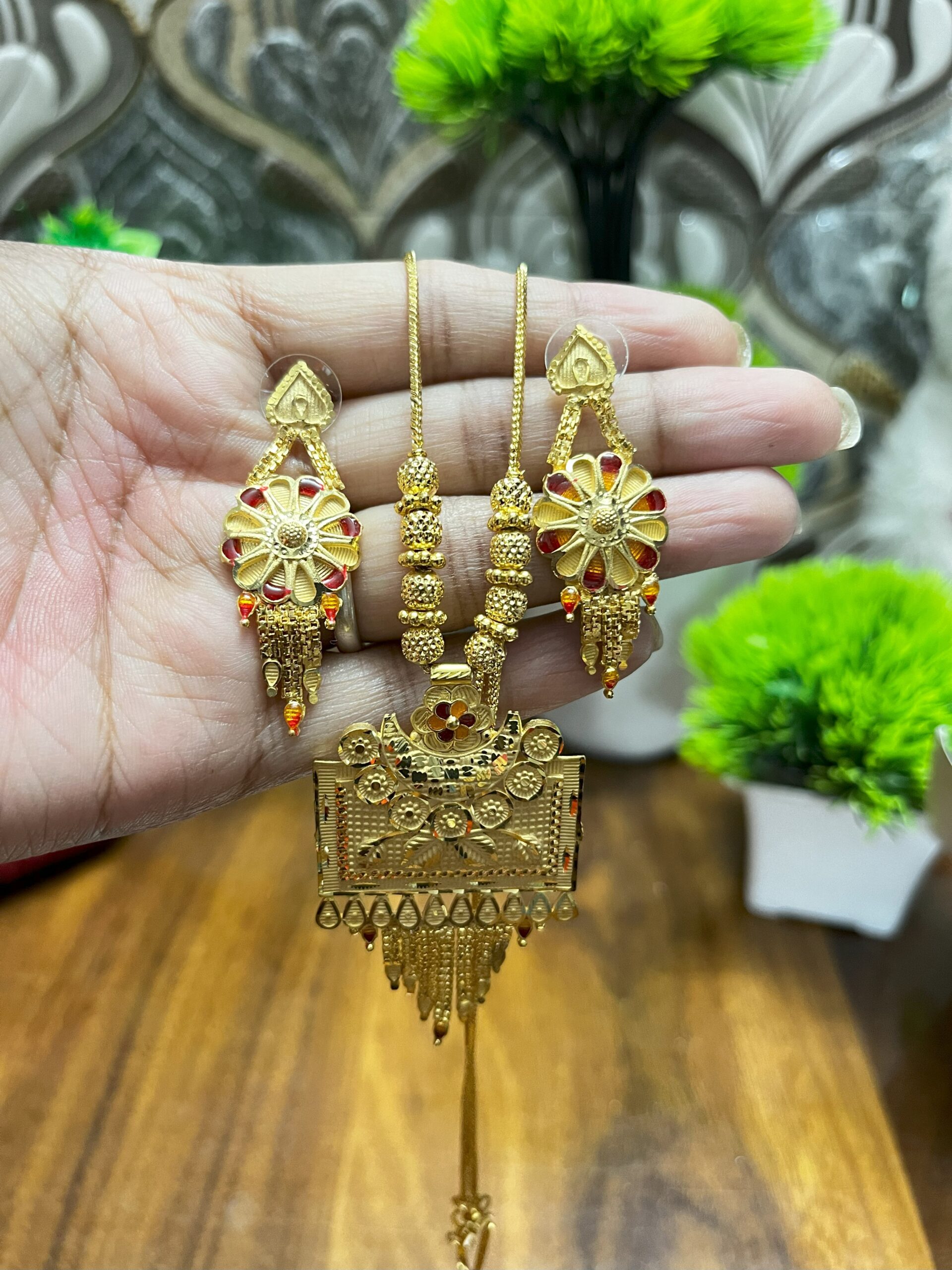Elegant Bridal Necklace Set with Earrings – Ethnic Jewelry for Women