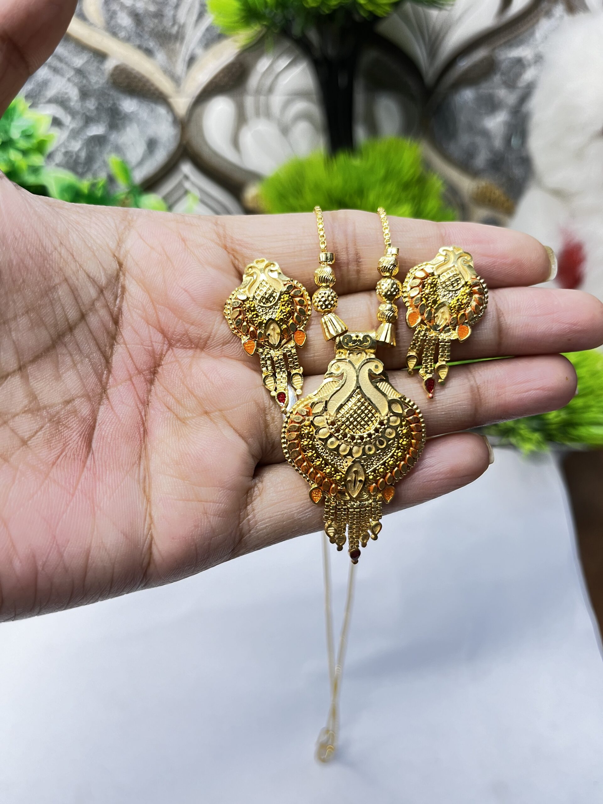 Trendy Indian Ethnic Jewelry Set – Necklace & Earrings Combo