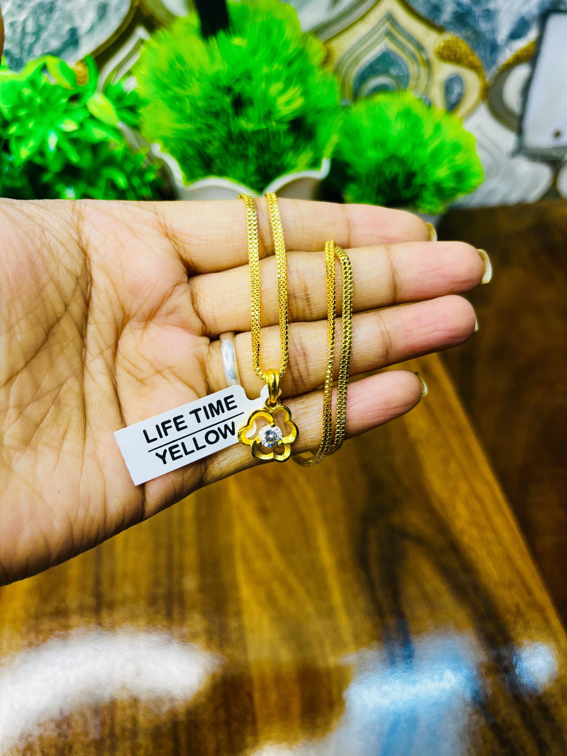 Elegant Gold-Plated Mangalsutra with Floral Motif Pendant
